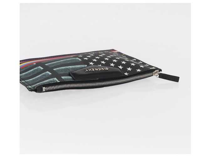 Borsa Clutch GIVENCHY in pelle nera argento Auth BA8441 Nero - vista 5