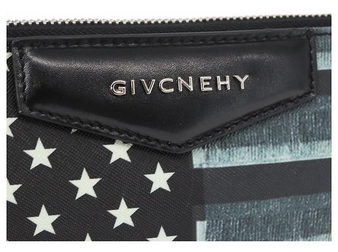 Borsa Clutch GIVENCHY in pelle nera argento Auth BA8441 Nero - vista 8