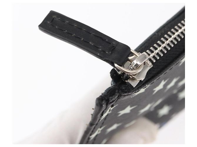 Borsa Clutch GIVENCHY in pelle nera argento Auth BA8441 Nero - vista 9