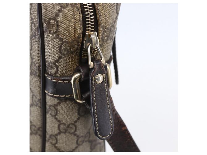 Gucci Borsa a Spalla GG Supreme PVC Beige Oro 233268 Auth 153011 D'oro - vista 10