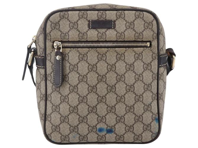 Gucci Borsa a Spalla GG Supreme PVC Beige Oro 233268 Auth 153011 D'oro - vista 13