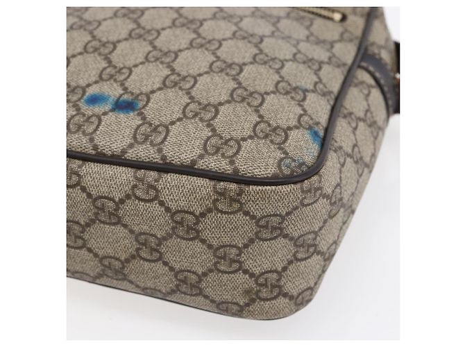 Gucci Borsa a Spalla GG Supreme PVC Beige Oro 233268 Auth 153011 D'oro - vista 14
