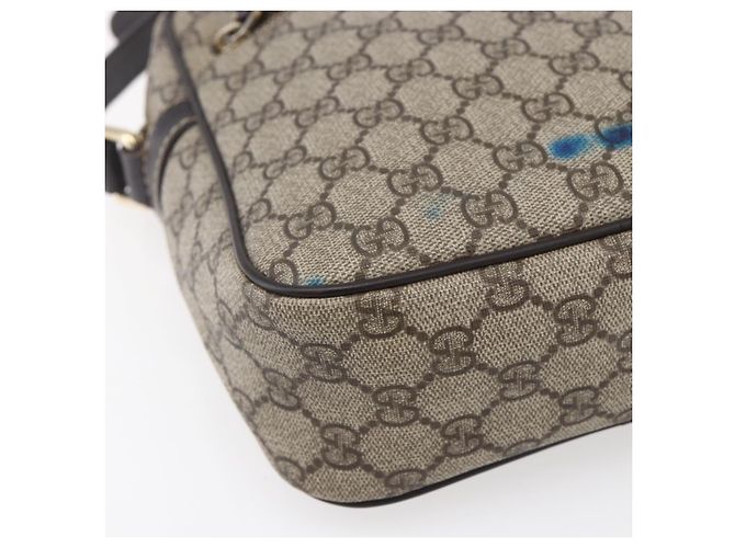 Gucci Borsa a Spalla GG Supreme PVC Beige Oro 233268 Auth 153011 D'oro - vista 15