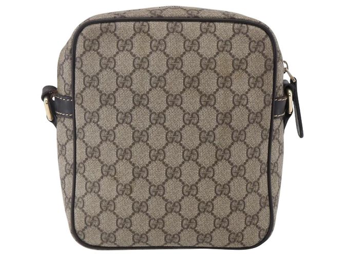 Gucci Borsa a Spalla GG Supreme PVC Beige Oro 233268 Auth 153011 D'oro - vista 2