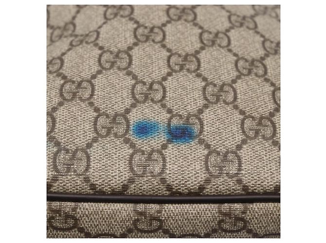 Gucci Borsa a Spalla GG Supreme PVC Beige Oro 233268 Auth 153011 D'oro - vista 9