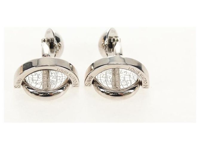 LOUIS VUITTON Set di Bracciali Damier Ebene Argento LV Auth BA8383V - Ansicht 22