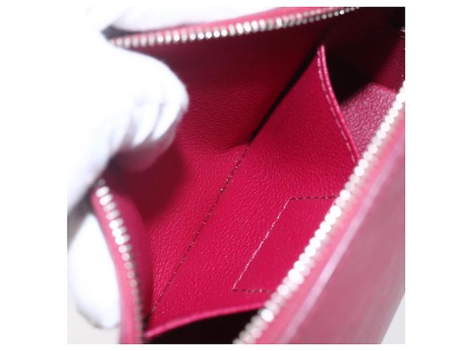 LOUIS VUITTON Pochette Cosmetica Epi PM Pouch Rosso Granato LV Auth BA8368 Bordò - vista 11