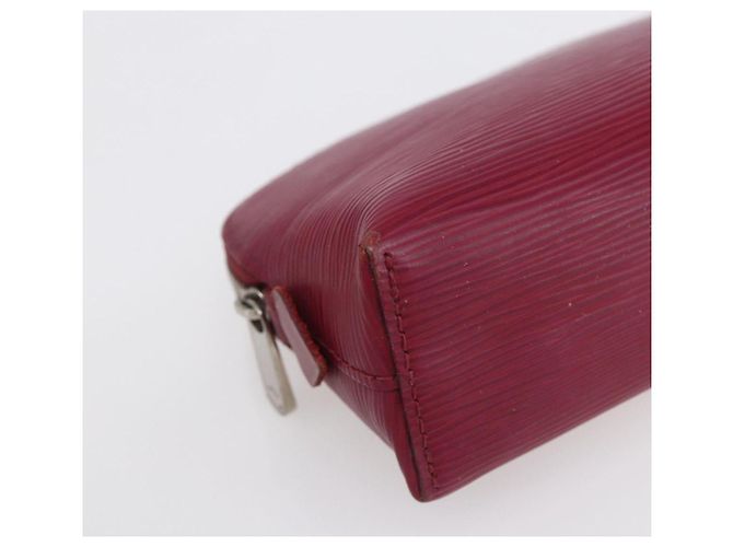 LOUIS VUITTON Pochette Cosmetica Epi PM Pouch Rosso Granato LV Auth BA8368 Bordò - vista 14