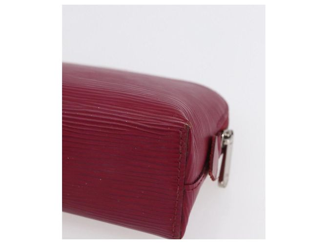 LOUIS VUITTON Pochette Cosmetica Epi PM Pouch Rosso Granato LV Auth BA8368 Bordò - vista 15
