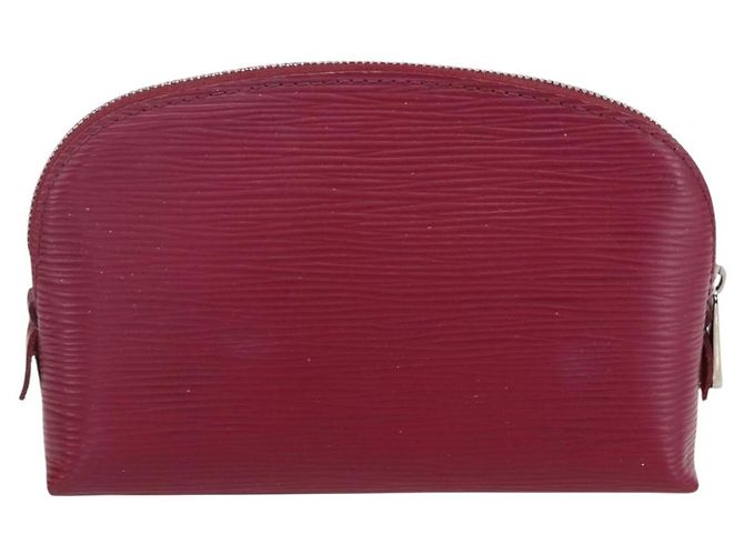 LOUIS VUITTON Pochette Cosmetica Epi PM Pouch Rosso Granato LV Auth BA8368 Bordò - vista 2