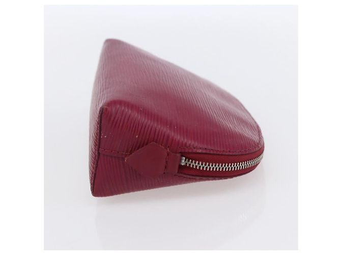 LOUIS VUITTON Pochette Cosmetica Epi PM Pouch Rosso Granato LV Auth BA8368 Bordò - vista 4