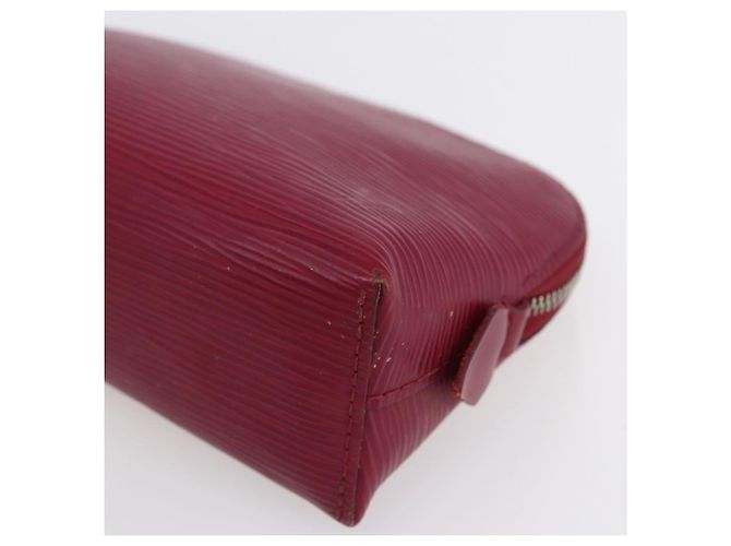 LOUIS VUITTON Pochette Cosmetica Epi PM Pouch Rosso Granato LV Auth BA8368 Bordò - vista 7