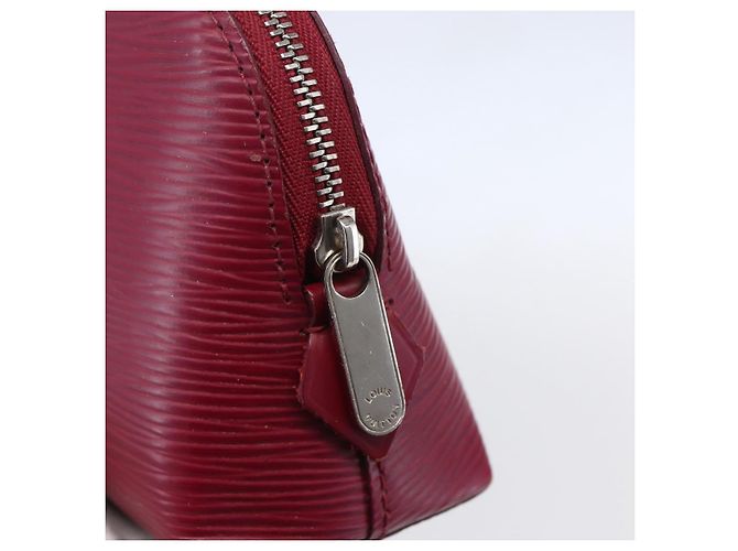 LOUIS VUITTON Pochette Cosmetica Epi PM Pouch Rosso Granato LV Auth BA8368 Bordò - vista 8