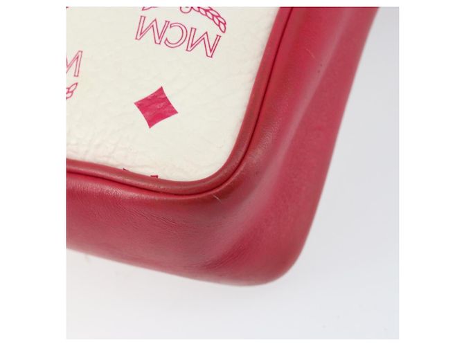 MCM Vicetos Logogram Schultertasche aus PVC-Leder Weiß Silber Authentisch 153908 - Ansicht 16
