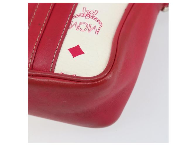 MCM Vicetos Logogram Schultertasche aus PVC-Leder Weiß Silber Authentisch 153908 - Ansicht 8