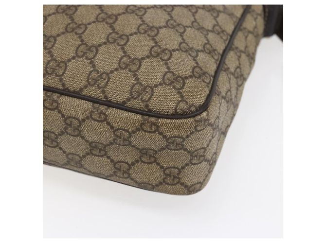 Gucci Borsa a Spalla GG Supreme PVC Marrone Oro 201448 Auth ka392 D'oro - vista 14