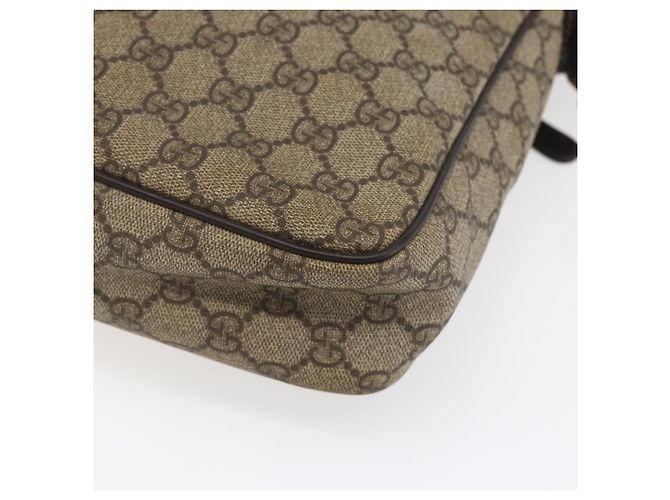 Gucci Borsa a Spalla GG Supreme PVC Marrone Oro 201448 Auth ka392 D'oro - vista 16