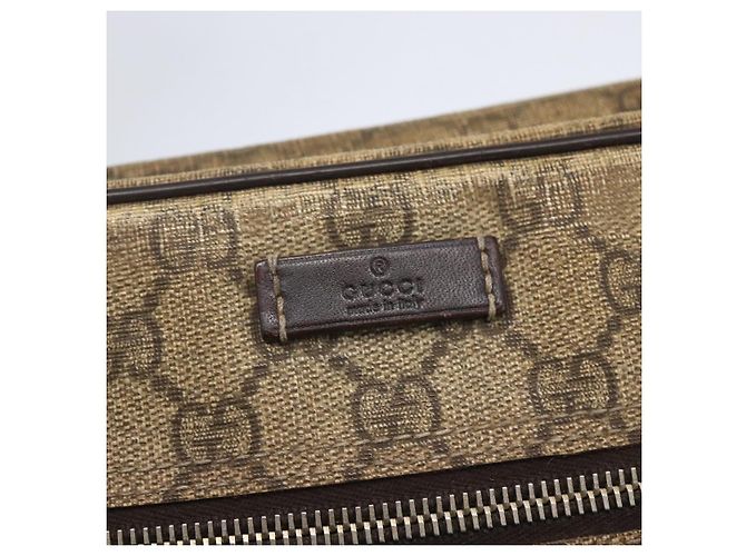 Gucci Borsa a Spalla GG Supreme PVC Marrone Oro 201448 Auth ka392 D'oro - vista 18