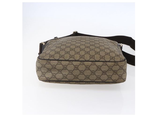 Gucci Borsa a Spalla GG Supreme PVC Marrone Oro 201448 Auth ka392 D'oro - vista 5