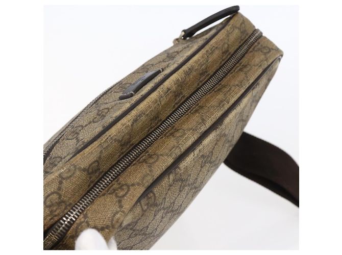 Gucci Borsa a Spalla GG Supreme PVC Marrone Oro 201448 Auth ka392 D'oro - vista 6