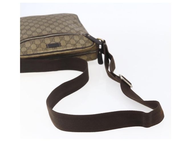 Gucci Borsa a Spalla GG Supreme PVC Marrone Oro 201448 Auth ka392 D'oro - vista 7