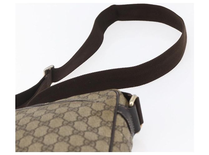 Gucci Borsa a Spalla GG Supreme PVC Marrone Oro 201448 Auth ka392 D'oro - vista 8