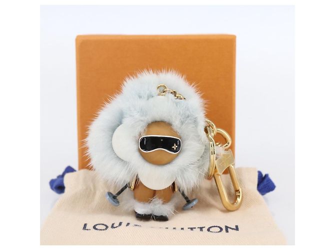 LOUIS VUITTON Portachiavi Vivienne Natale Ski Charm Blu M67395 Auth 154111SM Blu chiaro - vista 12