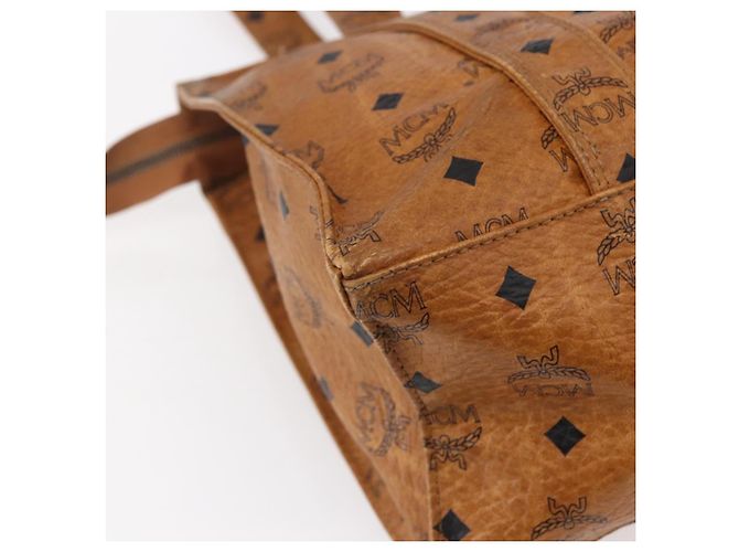 Borsa Tote Vicetos Logogram MCM in pelle PVC marrone e oro Auth BA8430 D'oro - vista 16