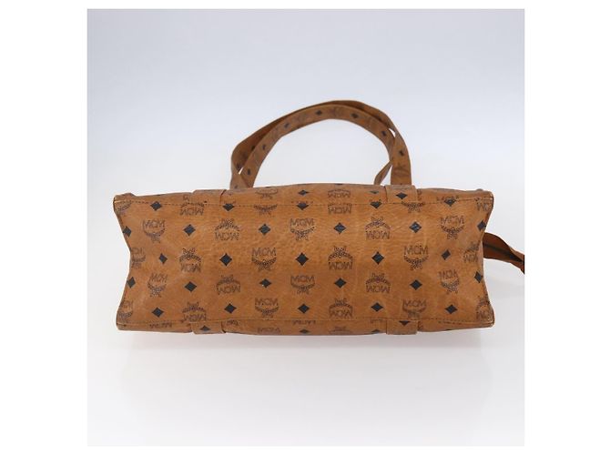 Borsa Tote Vicetos Logogram MCM in pelle PVC marrone e oro Auth BA8430 D'oro - vista 5
