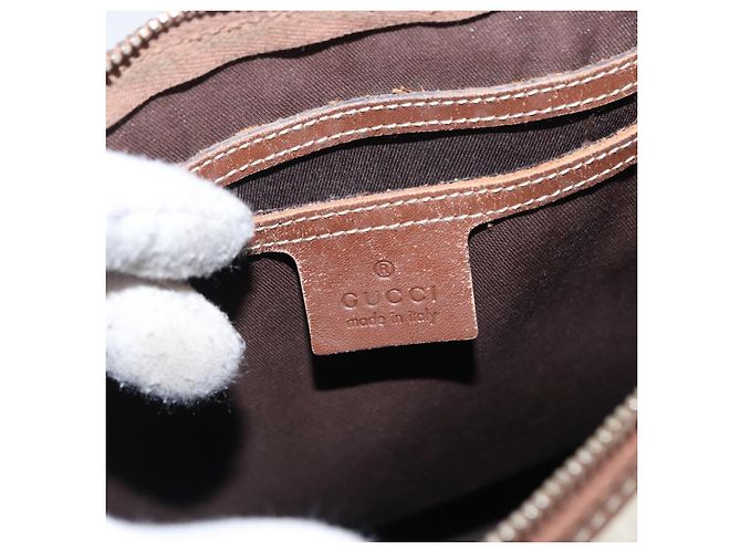 Gucci Borsa GG Supreme in PVC crema e oro 190259 Auth ka255 D'oro Crudo - vista 20