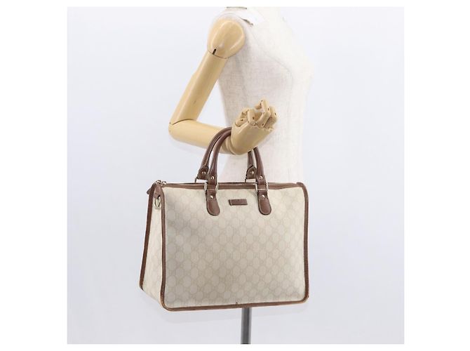 Gucci Borsa GG Supreme in PVC crema e oro 190259 Auth ka255 D'oro Crudo - vista 24