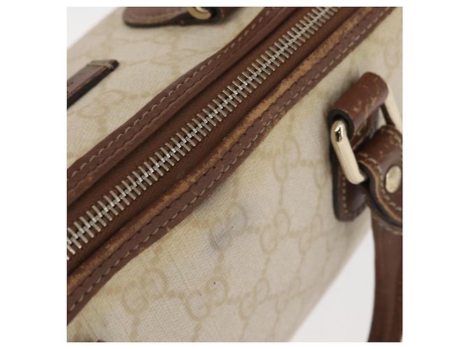 Gucci Borsa GG Supreme in PVC crema e oro 190259 Auth ka255 D'oro Crudo - vista 8