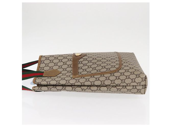 GUCCI GG Plus Supreme Web Sherry Line Tote Bag PVC Beige Red Green Auth ka315 - view 4