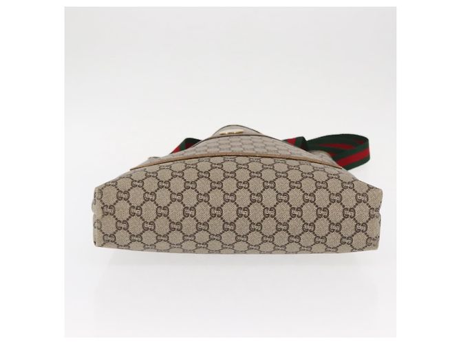 GUCCI GG Plus Supreme Web Sherry Line Tote Bag PVC Beige Red Green Auth ka315 - view 5