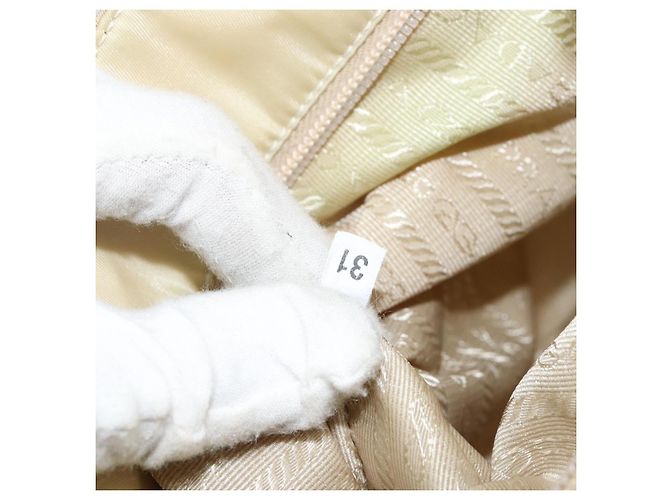 Borsa Tote PRADA in nylon avorio argento Auth ar13818 Crudo - vista 12