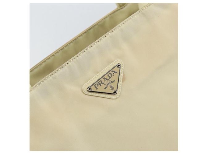 Borsa Tote PRADA in nylon avorio argento Auth ar13818 Crudo - vista 17