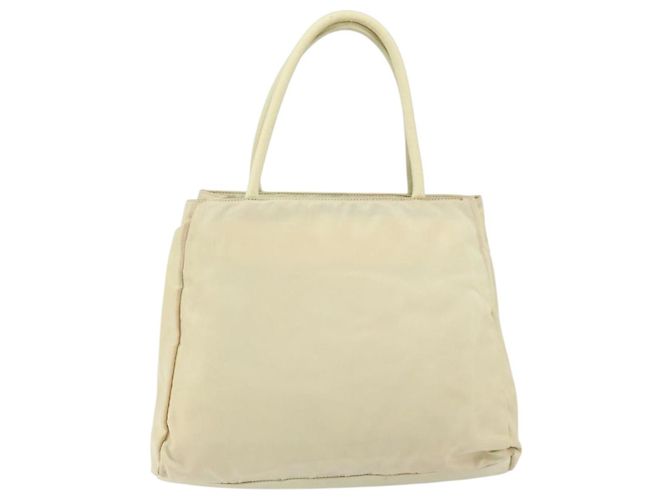 Borsa Tote PRADA in nylon avorio argento Auth ar13818 Crudo - vista 2