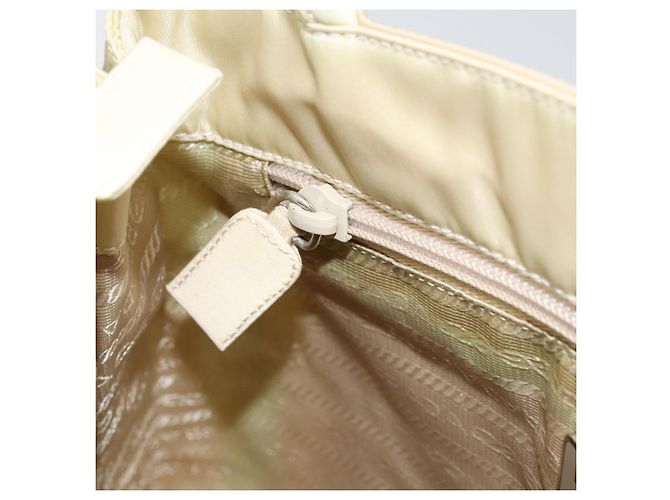 Borsa Tote PRADA in nylon avorio argento Auth ar13818 Crudo - vista 21