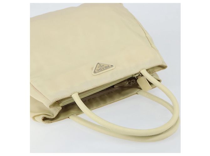 Borsa Tote PRADA in nylon avorio argento Auth ar13818 Crudo - vista 6