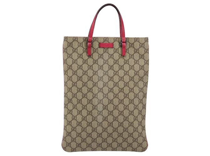 Gucci Borsa a mano GG Supreme in PVC beige 117551 Auth yk19795 - vista 13