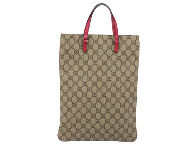 Gucci Borsa a mano GG Supreme in PVC beige 117551 Auth yk19795 - vista 2