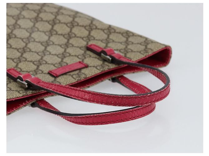 Gucci Borsa a mano GG Supreme in PVC beige 117551 Auth yk19795 - vista 7