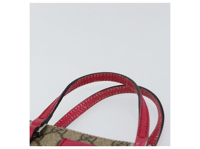 Gucci Borsa a mano GG Supreme in PVC beige 117551 Auth yk19795 - vista 8