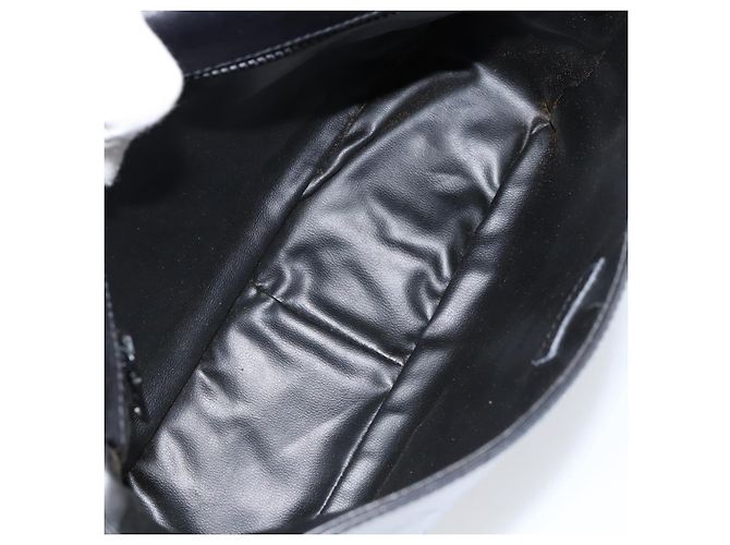 Bolso de Hombro CÉLINE Carroza de Cuero Negro y Dorado Auth ka264 - vista 11