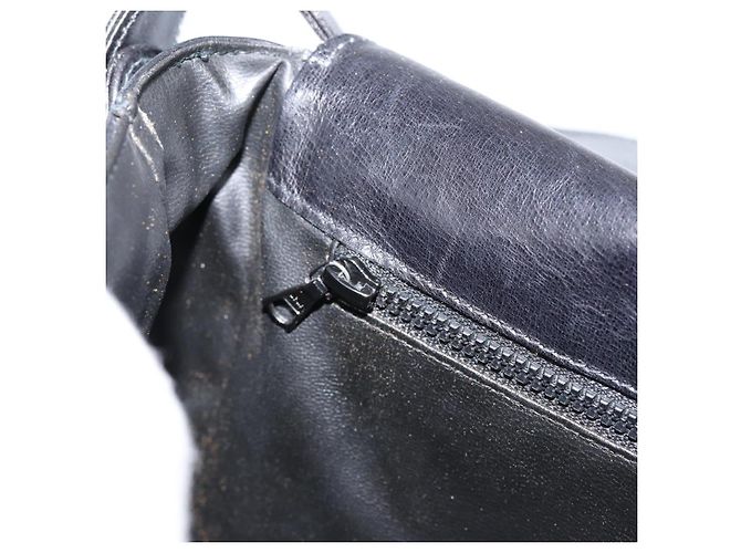 Bolso de Hombro CÉLINE Carroza de Cuero Negro y Dorado Auth ka264 - vista 22