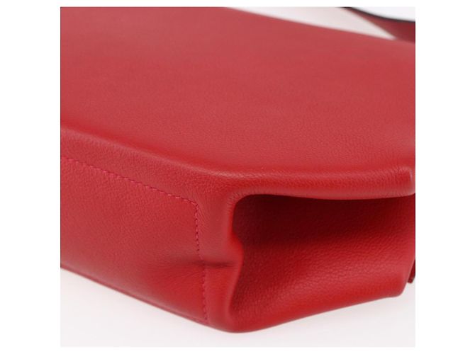 Hermès HERMES Opry 24 Borsa a Spalla in Pelle Rossa Argento Auth 154087SM Rosso - vista 15