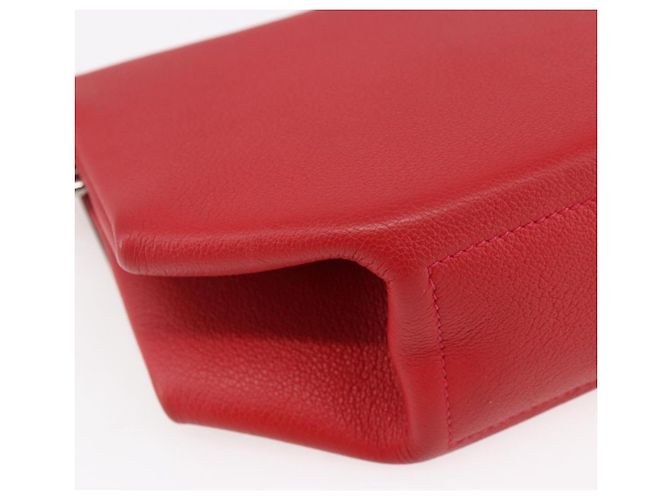 Hermès HERMES Opry 24 Borsa a Spalla in Pelle Rossa Argento Auth 154087SM Rosso - vista 16