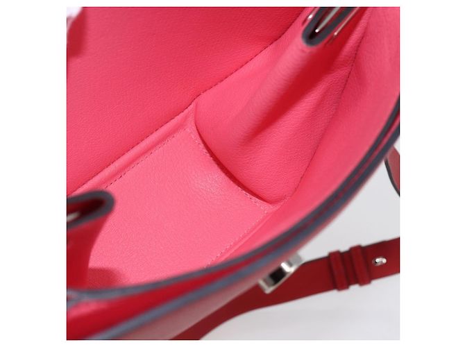 Hermès HERMES Opry 24 Borsa a Spalla in Pelle Rossa Argento Auth 154087SM Rosso - vista 18