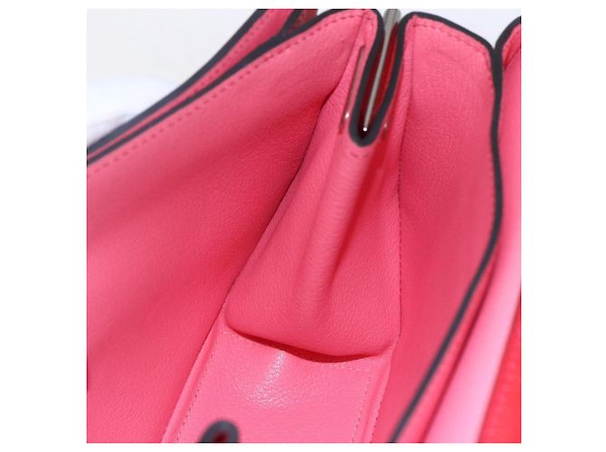 Hermès HERMES Opry 24 Borsa a Spalla in Pelle Rossa Argento Auth 154087SM Rosso - vista 19