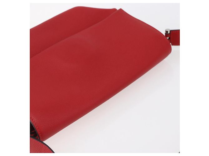 Hermès HERMES Opry 24 Borsa a Spalla in Pelle Rossa Argento Auth 154087SM Rosso - vista 6